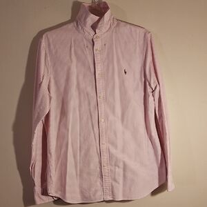 Polo by Ralph Lauren Pink & White Striped Button-Down Shirt